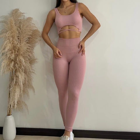 Set Deportivo Rosa Pálido Leggings