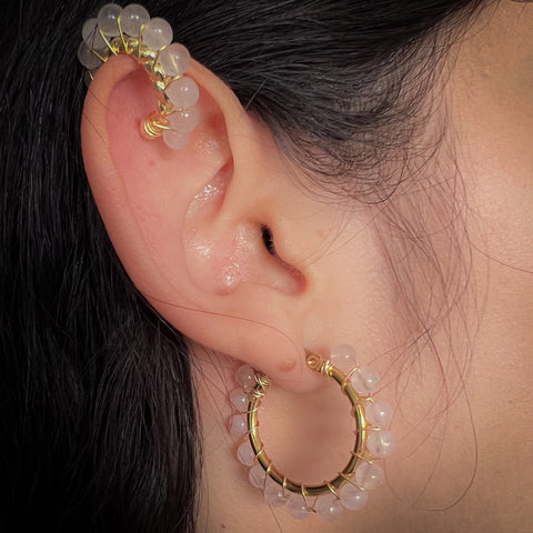 Earcuff Redondo con Cuarzo