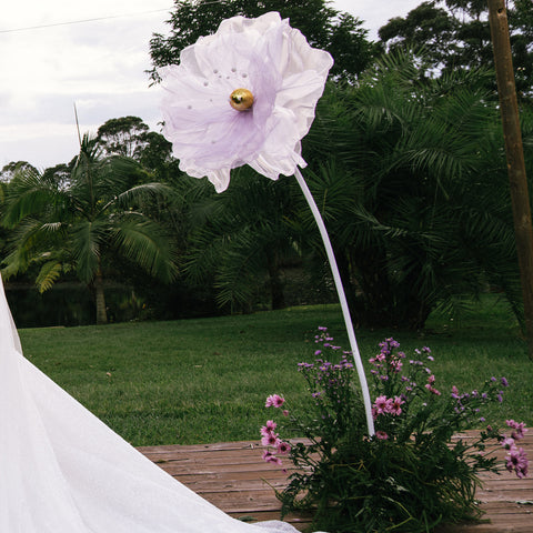 Flor Gigante en Organza x1 unid