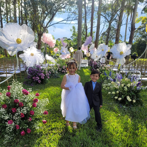 Flor Gigante en Organza x1 unid